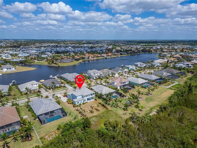 814 Manns Harbor Dr, Apollo Beach, FL 33572 - aerial view of residential area featuring a nearby body of water