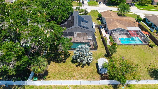bird's eye view with a residential view
