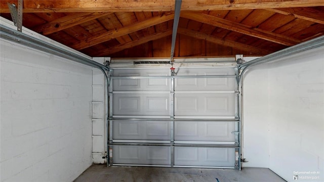 garage with wood ceiling