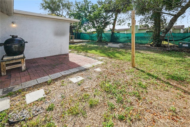 view of yard featuring a patio area and fence private yard