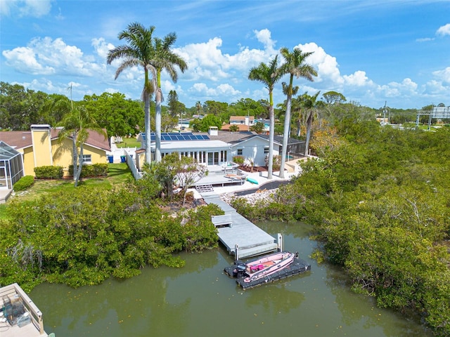 7906 Bayshore Dr, Seminole, FL 33776 - bird's eye view featuring a water view