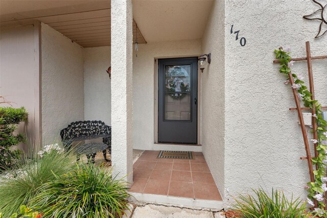 170 Ingrid Pl, Oldsmar, FL 34677 - doorway to property with stucco siding