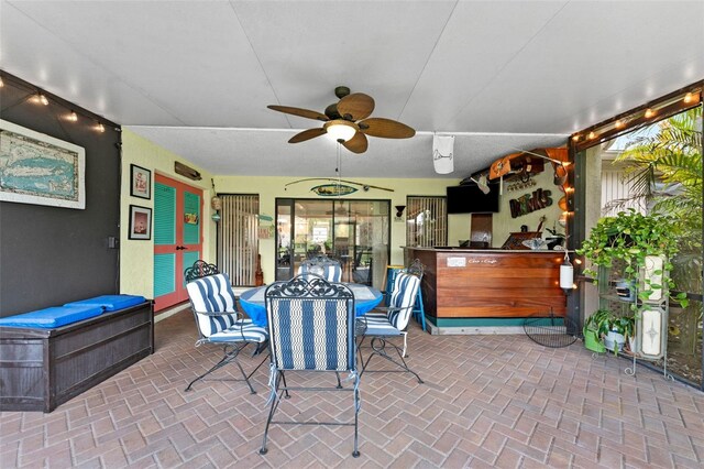 170 Ingrid Pl, Oldsmar, FL 34677 - view of patio with outdoor dining space and ceiling fan