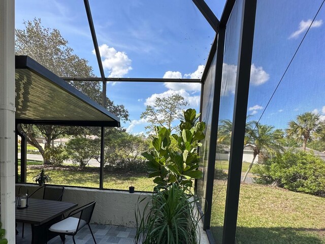 view of unfurnished sunroom