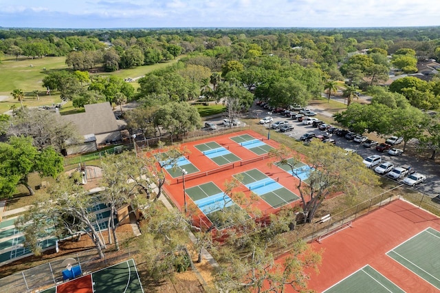bird's eye view with a forest view