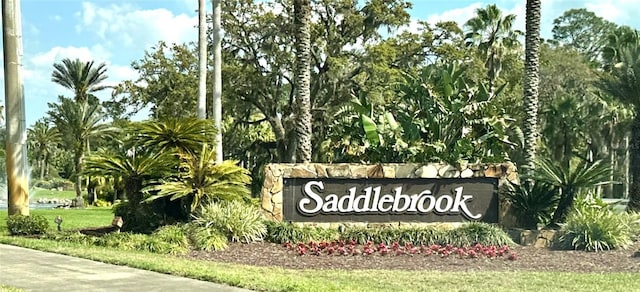 view of community sign