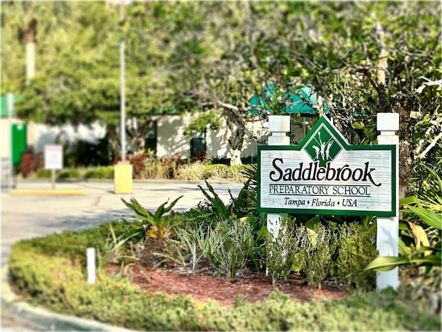 view of community sign