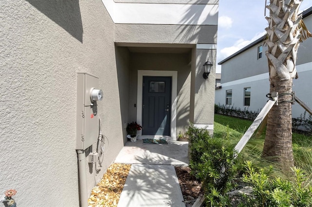8299 Crescent Oaks Dr, New Port Richey, FL 34655 - property entrance featuring stucco siding
