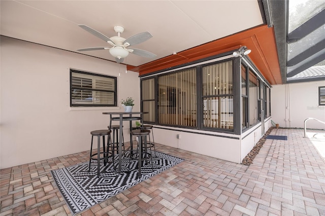 view of patio / terrace with a ceiling fan