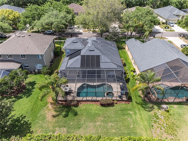 aerial view featuring a residential view