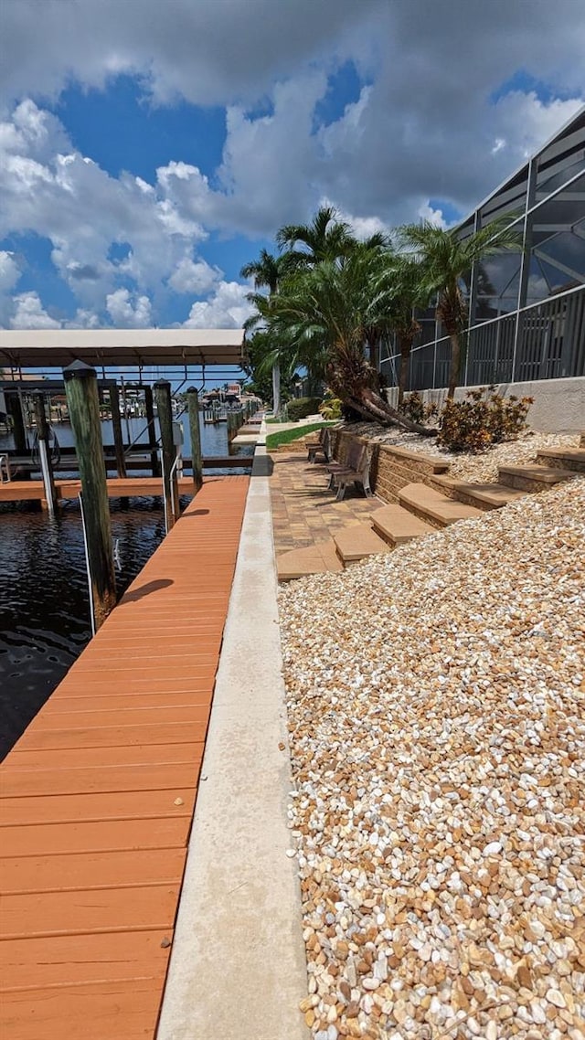 dock area featuring boat lift