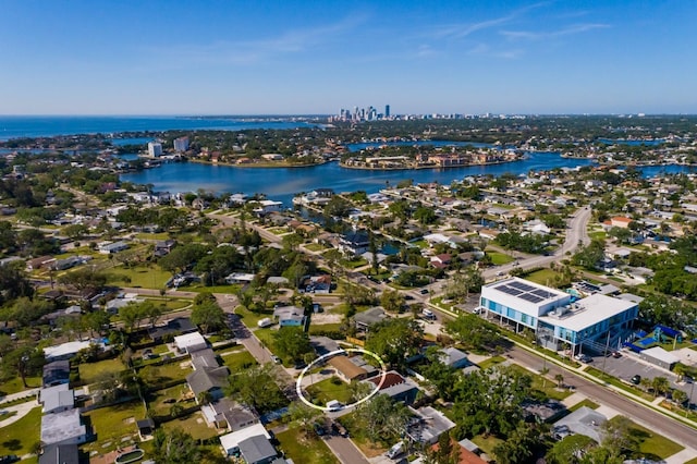 4126 Carson St NE, Saint Petersburg, FL 33703 - bird's eye view featuring a view of city, a residential view, and a water view
