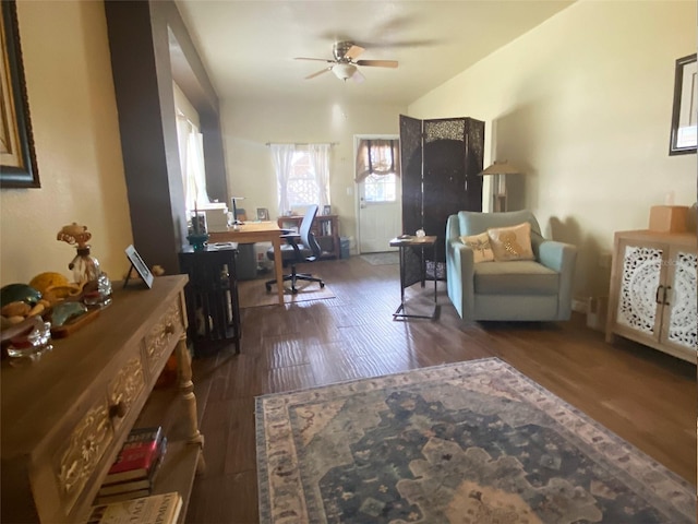 3011/2 Shore Dr E, Oldsmar, FL 34677 - office space with wood finished floors and a ceiling fan