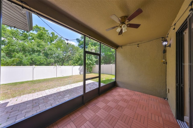 838 Vino Verde Cir, Brandon, FL 33511 - unfurnished sunroom with ceiling fan