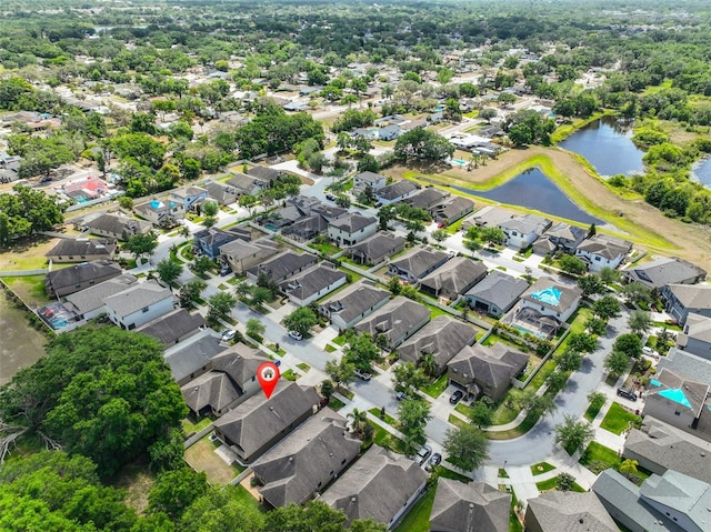 838 Vino Verde Cir, Brandon, FL 33511 - bird's eye view with a water view and a residential view