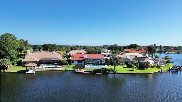 4804 Longwater Way, Tampa, FL 33615 - water view with nearby suburban area and a boat dock