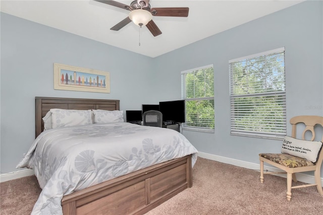 3408 W Bay Ave, Tampa, FL 33611 - carpeted bedroom featuring baseboards and ceiling fan