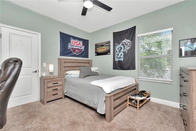 3408 W Bay Ave, Tampa, FL 33611 - carpeted bedroom with ceiling fan and baseboards