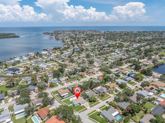 6035 19th St NE, Saint Petersburg, FL 33703 - aerial overview of property's location featuring a large body of water and nearby suburban area