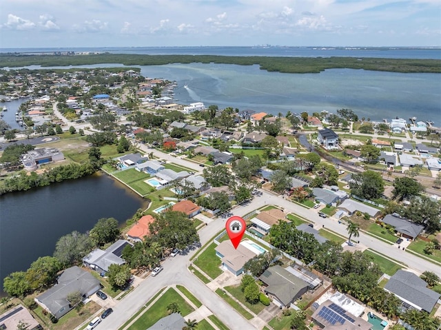 6035 19th St NE, Saint Petersburg, FL 33703 - aerial view of property and surrounding area with a nearby body of water and nearby suburban area