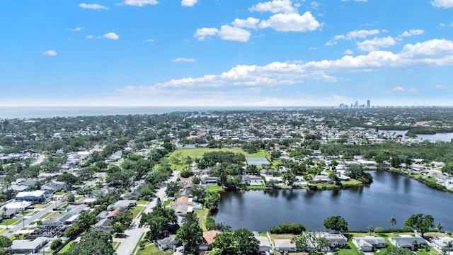 6035 19th St NE, Saint Petersburg, FL 33703 - aerial perspective of suburban area featuring a nearby body of water