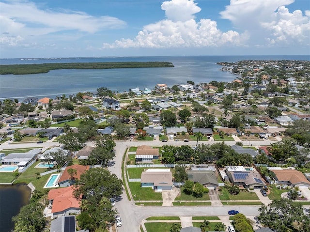 6035 19th St NE, Saint Petersburg, FL 33703 - aerial view of property's location featuring a large body of water and nearby suburban area