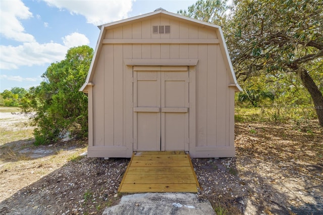 view of shed