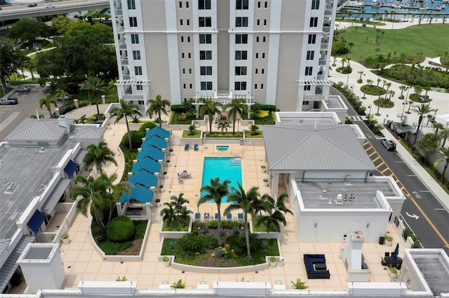 331 Cleveland St Unit 320, Clearwater, FL 33755 - birds eye view of property with a water view