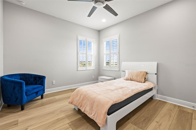 11014 Rustic Timber Loop, San Antonio, FL 33576 - bedroom featuring recessed lighting, wood finished floors, a ceiling fan, and baseboards