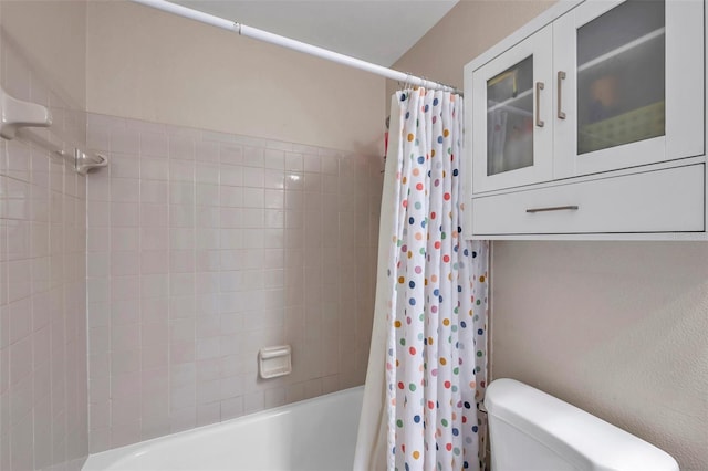 13308 Kearney Way, Tampa, FL 33626 - bathroom with shower / bath combination with curtain and toilet