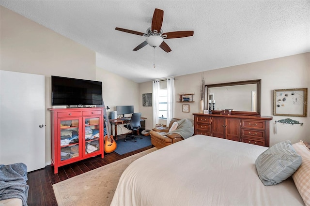 13308 Kearney Way, Tampa, FL 33626 - bedroom with ceiling fan, wood finished floors, and a textured ceiling
