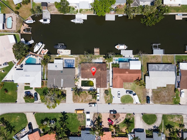 drone / aerial view with a residential view
