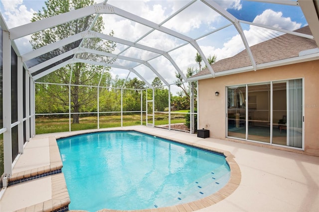 pool featuring a patio and a lanai