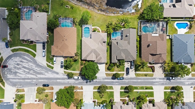 aerial view with a residential view