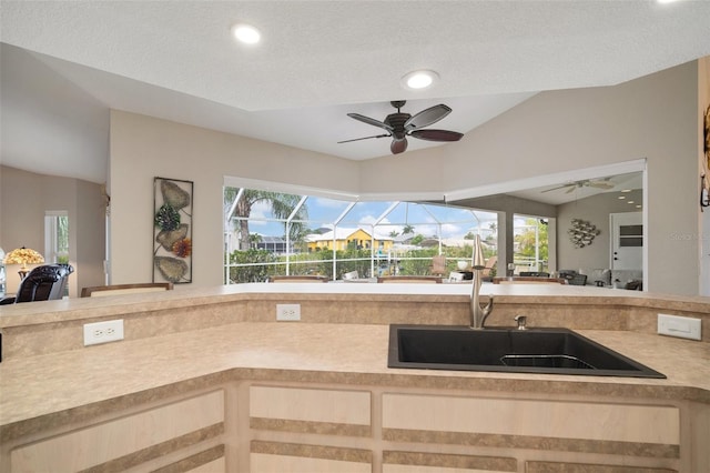 121 Colonial St SW, Port Charlotte, FL 33952 - kitchen featuring light countertops, recessed lighting, and a ceiling fan