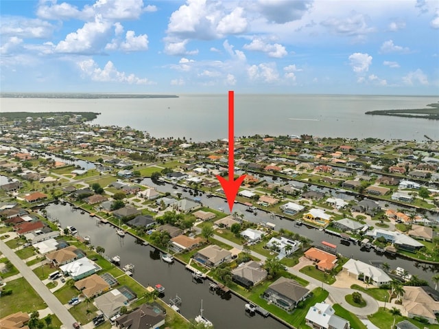 121 Colonial St SW, Port Charlotte, FL 33952 - bird's eye view with a residential view and a water view