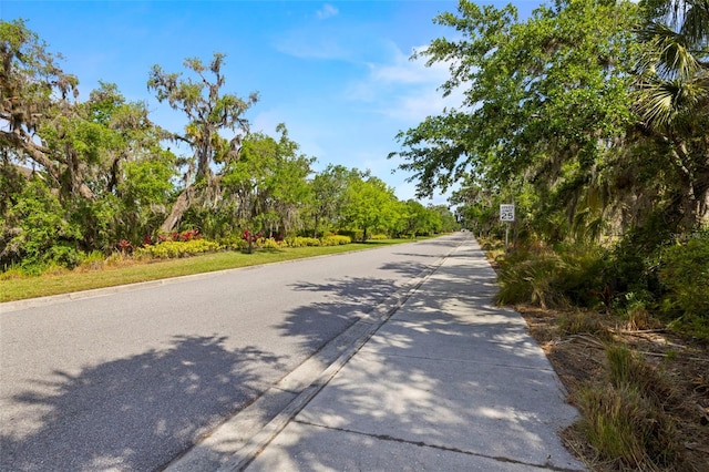 view of road featuring curbs