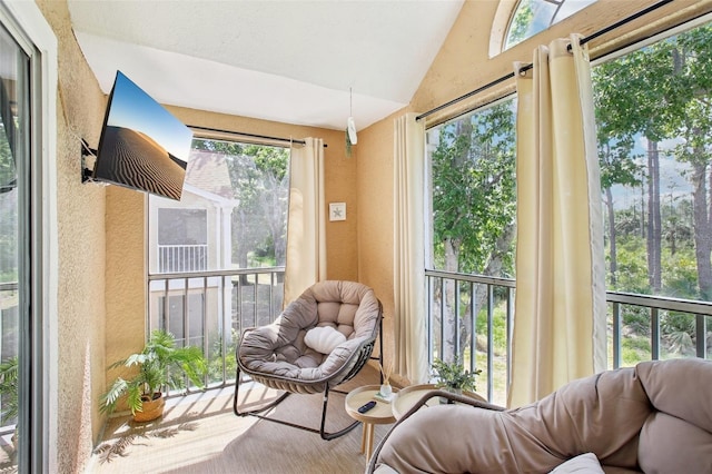 9481 Highland Oak Dr Unit 1616, Tampa, FL 33647 - sunroom / solarium featuring vaulted ceiling