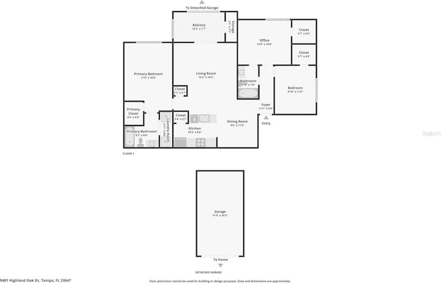 9481 Highland Oak Dr Unit 1616, Tampa, FL 33647 - room layout