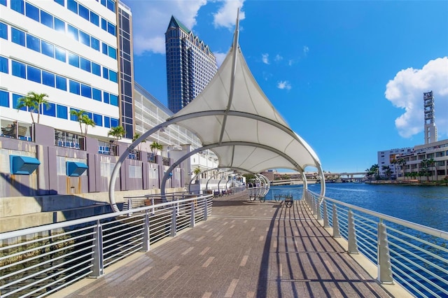 dock featuring a water view