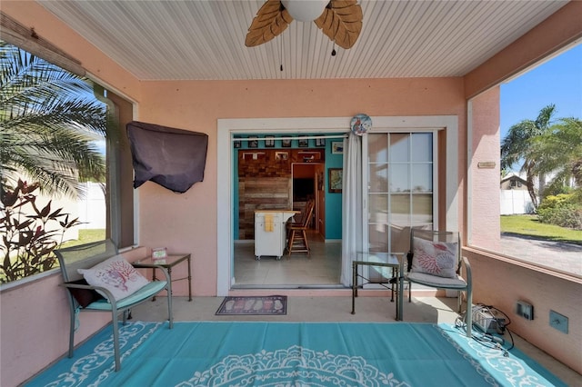 view of patio / terrace with ceiling fan