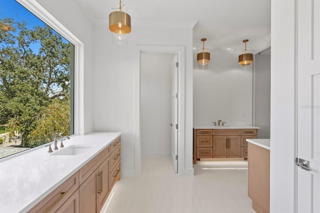 3406 W Alline Ave, Tampa, FL 33611 - full bath with two vanities and tile patterned flooring