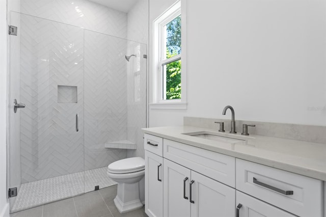 3406 W Alline Ave, Tampa, FL 33611 - full bathroom featuring vanity, tile patterned flooring, healthy amount of natural light, and a shower stall