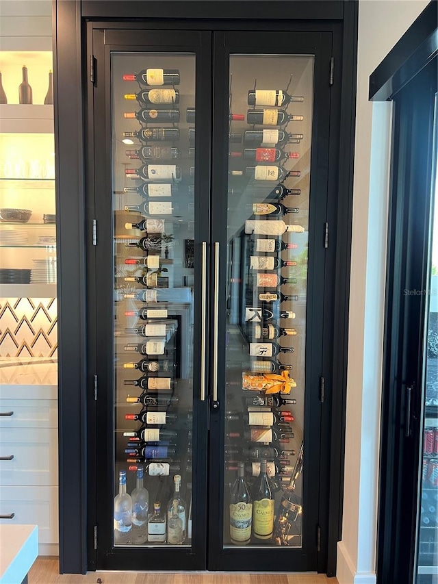 view of wine cellar