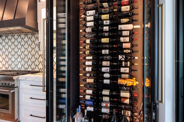 wine area with electric panel