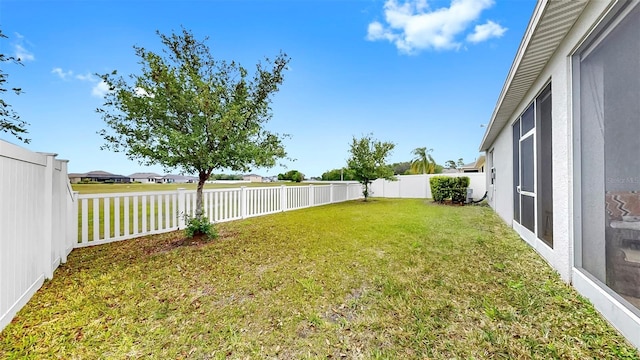 view of yard featuring a fenced backyard
