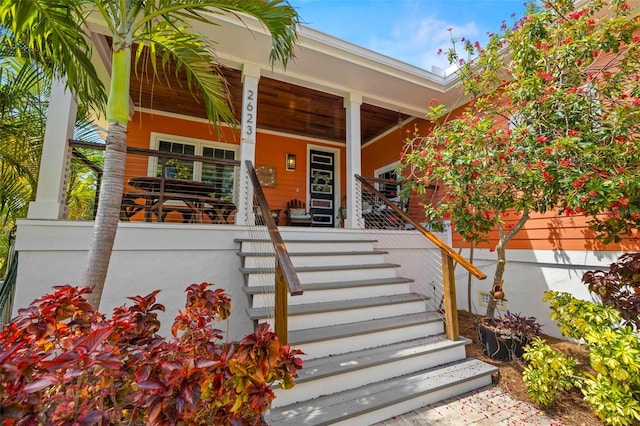 2623 57th St S, Gulfport, FL 33707 - property entrance featuring covered porch