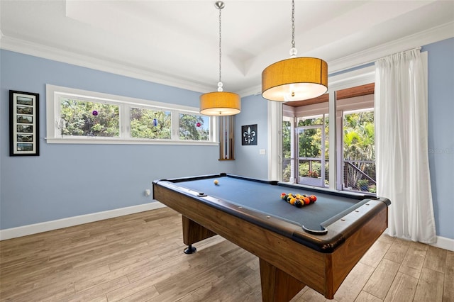 2623 57th St S, Gulfport, FL 33707 - game room with billiards, a wealth of natural light, and wood finished floors
