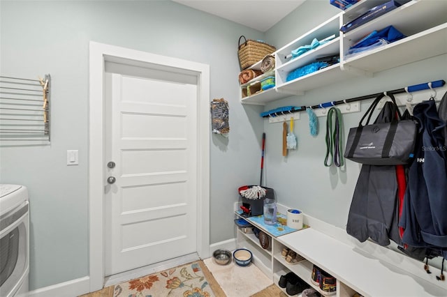 2623 57th St S, Gulfport, FL 33707 - mudroom with washer / dryer and baseboards
