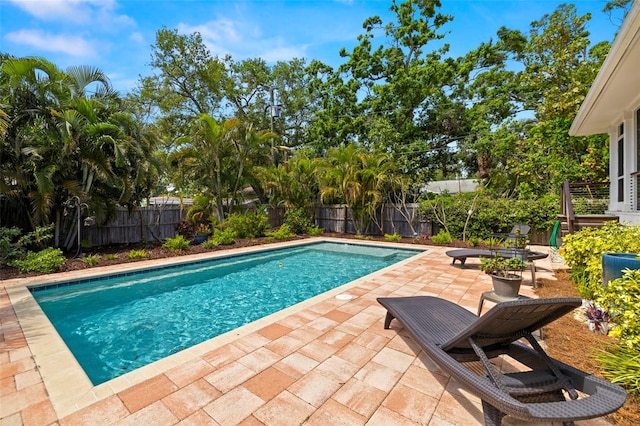 2623 57th St S, Gulfport, FL 33707 - view of swimming pool with a fenced in pool, a patio area, and a fenced backyard